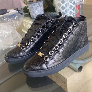 Balenciaga Arena High Top Leather Sneakers